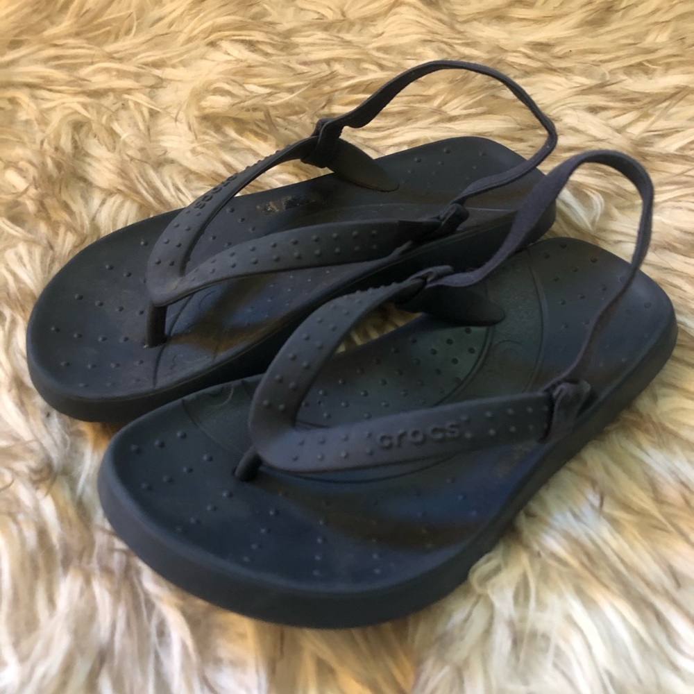 Dark navy blue Crocs flip flop sandals Sz 12-13